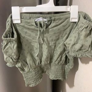 Green off the shoulders top
